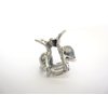 Generic Small mini silver metal clear blue ball crystal hair claw clip