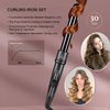 5 In 1 Curling Wand Set, Curling Iron Interchangeable Ceramic Barrels (0.35-1.25 Inch), Heating Hair Curler Kit with Protective Glove & 2 Clips Ceramic Coated for All Hair Types, Gift for Girls, Women