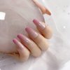 BABALAL 24PCS Press on Nails Medium Glossy False Nails Full Cover Gradient Pink Nude Coffin Fake Nails Ballerina Manicure Acrylic Nails for Women and Girls