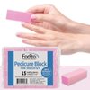 ForPro Professional Collection Pink Pedicure Block, 100/180 Grit, Three-Sided Pedicure Nail Buffer, 3.75” L x 1” W x 1” H, 15-Count