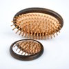 Maji Mama Handmade Oval Wooden Hair Brush Mini Cosmetic Mirror Set,Mini Travel Portable Hairbrush with Bamboo Pins/Boar Bristles (Bamboo Pins)