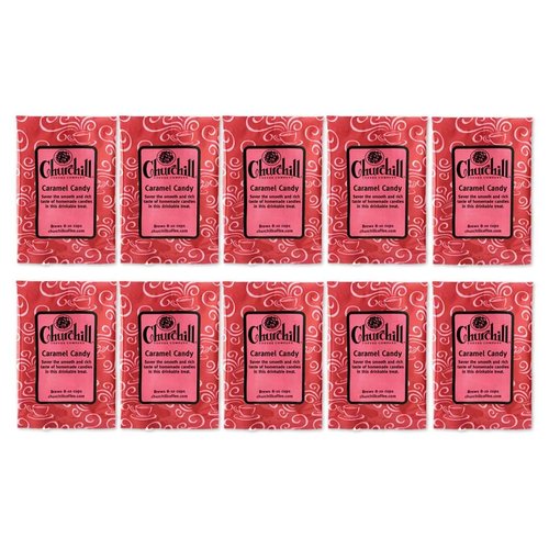 Churchill Coffee Caramel Candy 10 Portioned Packs - 1.5 oz each - Ground - Flavored Coffee