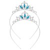 Molain 2 Pcs Princess Crown Tiara, Girls Headband Hair Hoop Tiara Rhinestone Crystal Pearl Tiara, Tiara Head Crown for Women Girls Wedding Prom Party (Style B)