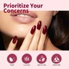 CANNI Dark Red Gel Nail Polish, 1Pcs Dark Burgundy Red Gel Polish Deep Cherry Red Color Nail Polish Gel High Gloss Soak Off U V Gel Nail French Nail Manicure Salon DIY