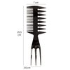 Hair Pick Comb 3 In 1 Fish Tail Bone Shape Professional Hair Comb Perfect for Creating Lines,Crew Cut,Slicked-Back,Undercut,Mohawk,Faux Hawk,Bowl Cut,Rat Tail Comb Over,Quiff,Mop-Top,Spiky Hair(Black)
