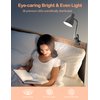 BOHON Desk Lamp 3 Color Modes 10 Brightness Dimmer Reading Light 10W 38 LED Clamp Lamp with Auto Off Timer 360° Flexible Gooseneck Clip on Light for Bed Bedside, AC Adapter Include