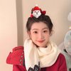3 Pcs Christmas Hair Scrunchies for Women, Cute Soft Velvet Elk Santa Claus Elastic Bands Ponytail Holder, Scrunchy Hair Ties Ropes for Christmas Accessories for Girls Supplies (Green, Red, Brown)