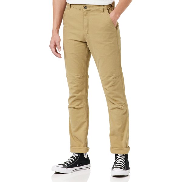 Carhartt mens Rugged Flex Straight Fit Canvas 5-pocket Tapered Work Pants, Dark Khaki, 32W x 32L US