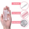 AMORIX 50PCS Mini Lip Gloss Tubes with Wand 1.2ml Empty Lip Gloss Containers Refillable Travel Lip Balm Tubes for Samples with 5ml Syringes DIY Lip Gloss Base + Labels (Pink)