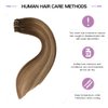 Sindra Clip in Hair Extensions Real Human Hair 18Inch Balayage Chocolate Brown Ombre Caramel Brown Hair Extensions Real Human Hair Clip ins Remy Straight For Woman 120G 6Pcs(clip#4/27/4 18inch)
