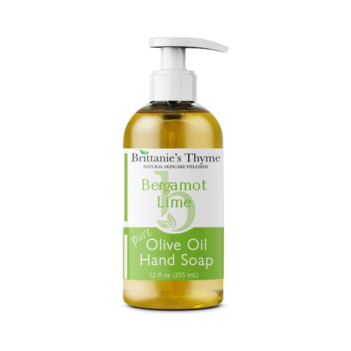 Brittanie's Thyme Organic Natural Hand Soap, 12 oz (Bergamot & Lime) Castile Soap Made Olive Oil And Natural Luxurious Essential Oils. Vegan & Gluten Free