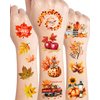 20 Sheets Funny Fall Leaves Temporary Tattoos Stickers,208 Pieces Autumn Fall Themed Tattoos Stickers Party Decoration Supplies Party favors for Kids Adults