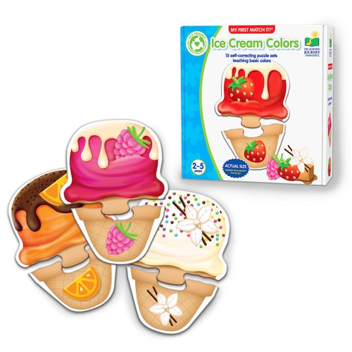 The Learning Journey: My First Match It - Ice Cream Colors - 15 Piece Self-Correcting Matching Puzzles - First Learning Toys for Toddlers 2-5 - Award Winning Toys