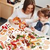WATINC Fall Leave Scarecrow Sticker Art Craft - Autumn Scarecrows Head DIY Craft Kit, Maple Leaves Pumpkins Thanksgiving Party Preschool Classroom Activity Favors Supplies for Kids Teens (12Pcs)
