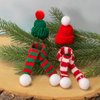 Miniature Snowman Hat Scarf, Christmas Knit Hat Scarf, Dollhouse Elf Santa Hat Scarf, for Snowman, Dollhouse, Fairy Garden, Elf Props, DIY Supplies (Green (4 Hats and 4 Scarfs))