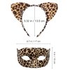 Halloween Cat Cosplay Accessories Set Cat Ear Headband with leopard print Masquerade mask for Women Halloween Cat Costume accessory for Women Party Costume