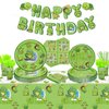 162Pcs Turtle Party Decorations - Cute Turtle Birthday Decorations Include Turtle Theme Plates, Napkins, Cups, Birthday Banner for Under the Sea Party Decoration Boys Girls Party Supplies, Serve 20