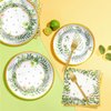 SCIONE 96Pcs Greenery Party Decorations Party Tableware Set, Jungle Baby Shower Themed Birthday Party Supplies Party Plates Napkins Forks for 24 Guests Kids Bridal Showers Party Decorations