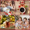 166pcs Christmas Coaster Craft Kit 12 Set Winter Foam Craft for Kids DIY Santa Claus Reindeer Elf Snowman Table Cup Mats Xmas Holiday Party Decor Supplies Favors for Gift Home Classroom Activities