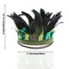 Aukmla Peacock Feather Fascinator Decorative Feather Headpiece Crown Headdress Costume Headband for Party (Green)