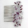 Faship Purple Crystal Floral Hair Comb