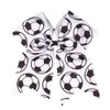 Soccer Jumbo Cheer Bow Soccer Ponytail Holder Sport Bows Soccer Ball Cheerleading Bow BBG66 (White)