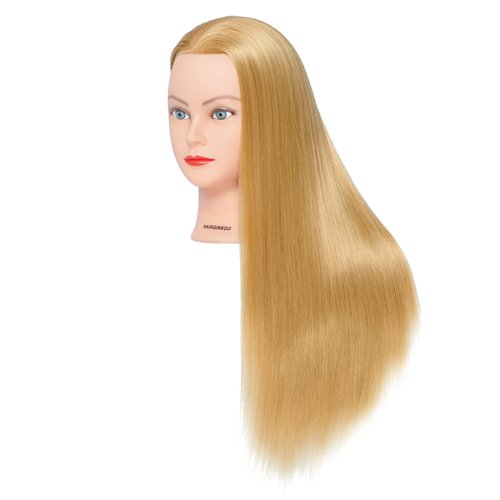 Training Head 26"-28" Mannequin Head Synthetic Fiber Cosmetology Doll Head Hair Styling Manikin Braiding Head Hairdresser Training Model for Cutting Braiding Practice with Clamp (92018W2720)