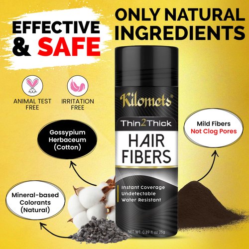 Hair Fibers for Thinning Hair and Refill (45g, Dark Brown) - Root Touch Up & Hair Powder For Gray Hair Cover Up - Instantly Thicker & Fuller Look - Completely Conceals Hair Loss in 15 Seconds