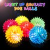 DragonflyDreams 6 Pcs Light Up Spiky Ball Dog Toy, Dog Chew Toys for Teething, Glow in The Dark Dog Balls, Spikey LED Flashing Rubber Dog Ball Bounce-Activated Puppy Toys Toss Fetch Balls