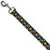 Dog Leash Owls Black Multi Neon 4 Feet Long 0.5 Inch Wide