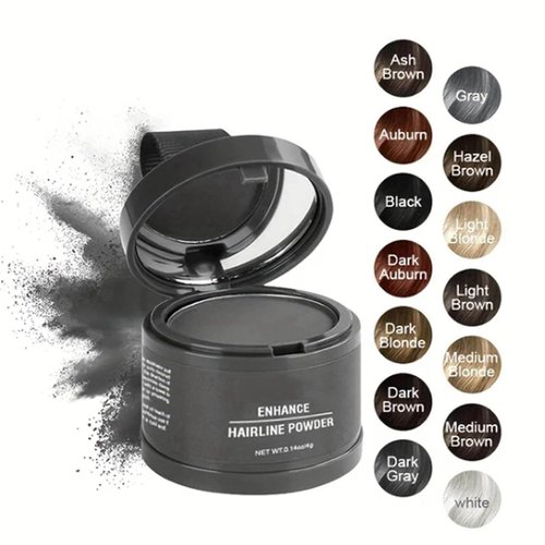 Hairline Powder, Multi-functional Hairline Powder Root Cover Up Shadow Powder, Enhance Hairline Powder Instantly Conceals Thin Hair, Root Touch Up Hair Powder (Medium Brown, 1.7 Inch)
