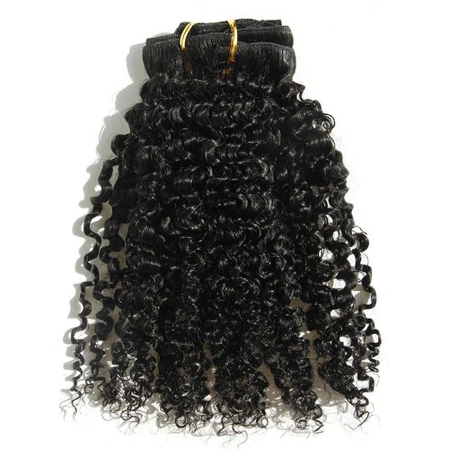 Ms Fenda Brazilian Remy Virgin Hair Kinky Curly Natural Color African American Clip In Hair Extensions 120Gram 7Pcs/Set (18", 120Gram/Set)