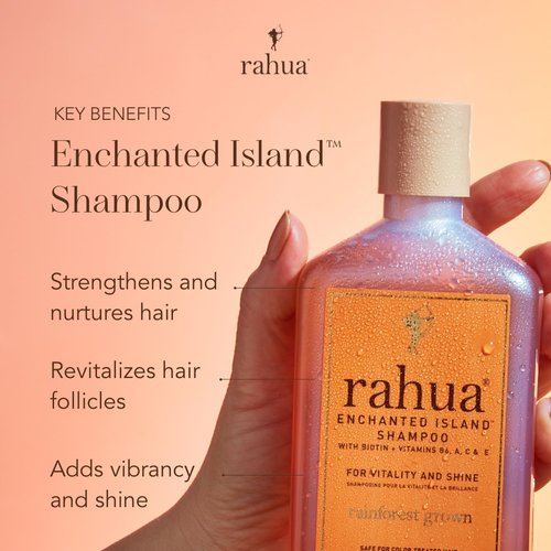 Rahua Enchanted Island Hair Shampoo with Biotin, 9.3 Fl Oz, Supports Strength, Hair Growth & Shine for All Hair Types, Vitamin C, E, A & B6, Coconut Guava Scent, Nourishing Hair Care for Men and Women