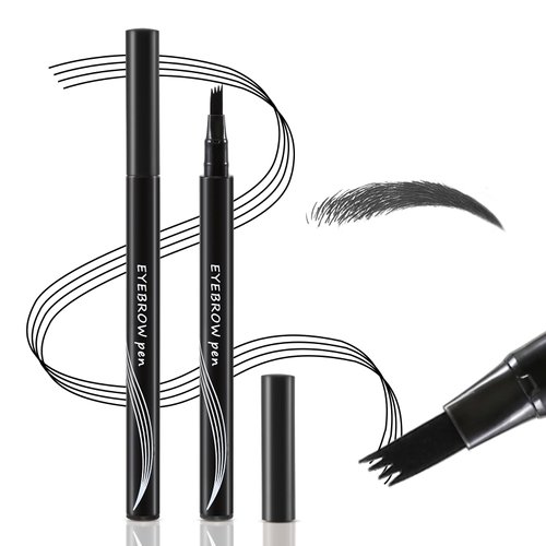 Boobeen Waterproof Eyebrow Pen-Micro Tip Eyebrow Pencil, Liquid Eyebrow Fork Tip Pen, Creates Natural 3D Eyebrow Hair, Long Lasting