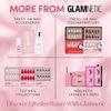 Glamnetic Press On Nails - Caviar | Semi-Transparent, Short Almond Nails, Reusable | 15 Sizes - 30 Nail Kit with Glue