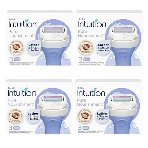 Schick Intuition Pure Nourishment with Organic Cocoa Butter 12 Cartridge Women's Razor Refills