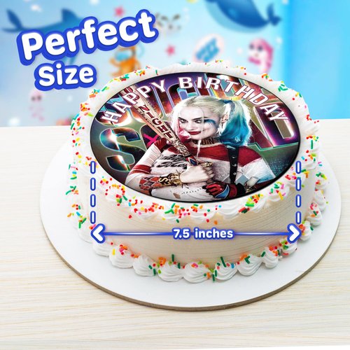 7.5 Inch Edible Cake Toppers (7.5 SUICIDE SQUAD HARLEY QUINN)