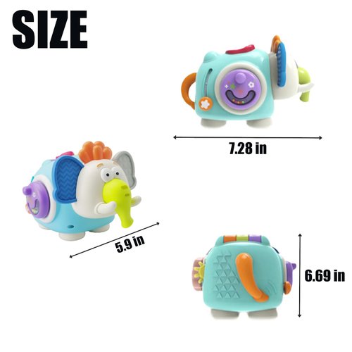 Kvimazus11 Montessori Toy for Toddler,Activity Cube for 1-3 Years Old,Fun Elephant Design Engaging Baby Activity Cube,Ideal Gift for 1,2,3Years Old,Supports Allround Skills Development