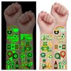 Partywind 420 Styles Glow St Patrick's Day Temporary Tattoos for Kids, 28 Sheets Saint Patrick's Day Shamrock Tattoo Stickers for Party Decorations Supplies, Green Day Accessories