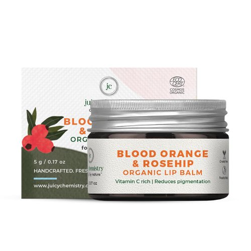 Juicy Chemistry Blood Orange & Rosehip Organic Lip Balm For PiGmented & Chapped Lips, 5 Gm