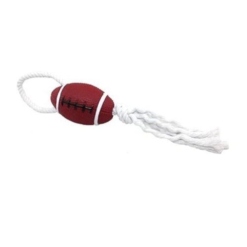 Sniffr® Dog Rubber Rope Rugby Ball Toy Chew Strong and Adult Dog (Pack of 1)