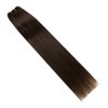 Full Shine Weft Hair Extensions Real Human Hair 22 Inch 105 Grams Color Dark Brown Brazilian Remy Hair Extensions for Volume Silky Straight Hair Extensions for Women Human Hair Bundles