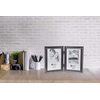 Malden International Designs Concourse Pewter Metal Hinged Picture Frame, Double Vertical, 2-5x7, Silver
