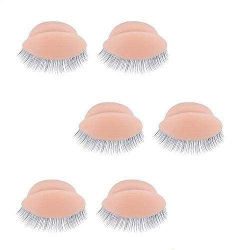 Replacement Eyelids, 3 Pairs Mannequin Head Removable Realistic Eyelids, Replacement Eyelids for Mannequin Head for Eyelash Training Practice Makeup Eyelash Extensions