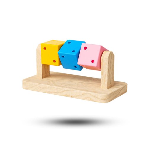 Zhouocea Hamster Chew Toys，1 Pack Hamster Enrichment Toys Cute Hamster Grinding Teeth Toys Colorful Wooden Block Hamster Toys for Small Animals Indoor