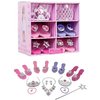 Royal Dreams Princess Shoes & Tiara Dress up Play . Includes 4 Princess Shoes for Girls 2 Tiaras Necklace Bracelets & Earrings! Perfect Little Girl Toys Role Play Playset