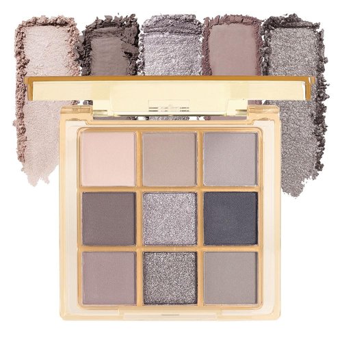 WanTuoluo 9 Colors Blue Smoky Matte Shimmer Eyeshadow Palette for Eye Makeup,High Pigmented Brown Purple Eye Shadow Primers Powder Palet de sombras de ojos (Brown)