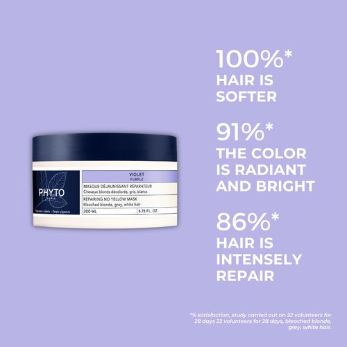 Phyto Purple Repairing Hair Mask for Blonde Highlighted Hair - Neutralizes Yellow Tones, Reduce Brassiness & Condition Dry, Damaged Hair|200ml