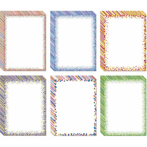 Thicker Colorful Stationery Paper, Aesthetic Paper 8.5 x 11", 48 Sheets, 6 Styles, Double Sided, Pretty Paper, Decorative Scrapbook Paper, Printer Friendly for Invitations (A - F)