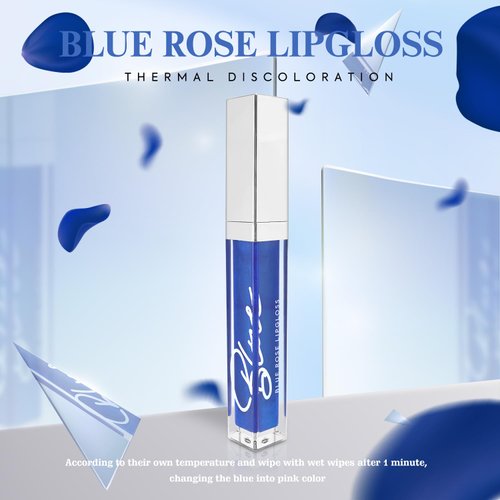 VIOLA HOUSE color changing lip gloss, blue in pink PH lipstick, tinted, waterproof, long lasting gloss rose lip gloss. 5ml/0.17fl oz (peach blossom)